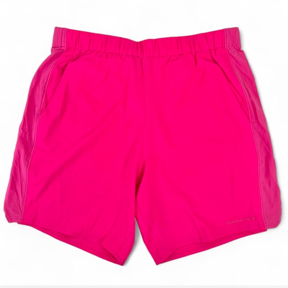 Outdoor Voices Linerless High Stride 7” Mid-Rise Shorts Azalea Pink Men’s Medium
